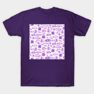 Purple Funky Fishes T-Shirt